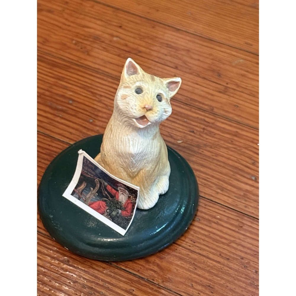 Byer's Choice Orange Tabbie Singing Cat Figurine Christmas